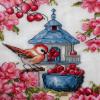 NineTribe Basics Bird House and Flowers Cross Stitch Kits with Hoop for Beginners Stamped Cross-Stitch Supplies Needlework DIY 11CT 3 Strands Cotton Thread Printed DIY Needlepoint Kits 4050cm (CB195) view 1
