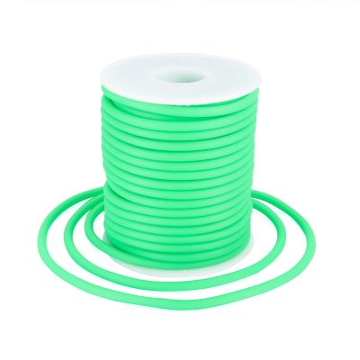 Beadthoven 4mm Hollow Pipe Rubber Tube Cords, 16Yards Barber Cord for Knitting Stitch Holder, Tubing Rubber Cord with Spool for Bracelet Jewelry Making DIY Crafts 2mm Hole - Lime