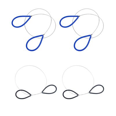 SEIWEI 4PCS Pottery Clay Wire Cutters Metal Wire Cutter with Plastic Handle Clay Mud Cutting Tools for for Clay Artists Sculpting Pottery Tool (Black+Blue), 57mm/22.4in