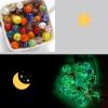 8mm150pcs Glow in The Dack Glass Beads with Alloy Ring, Round Jump Ring for Jewelry Making Bracelets Earrings Necklace Unique DIY Crafts Gold Spacer Beads Kit (Black) (Acid Blue) view 2