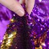 DUOBAO Reversible Flip Sequin Fabric - 0.5 Yard Purple to Gold Mermaid Sequins, Sparkly DIY Sewing Material for Decor view 3