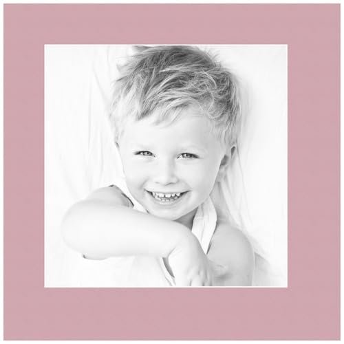 ArtToFrames 10x10 Soft Pink/Seashell Custom Mat for Picture Frame with 6x6 opening size (Mat Only, Frame NOT Included)