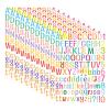 2772Pcs Alphabet Stickers 22 Sheets 1 Inches Alphabet Number Stickers Self Adhesive Sticker Vinyl Stickers,for Notebook, Labels,Scrapbooking CraftsDIY Crafts Art Making(Colorful) view 1
