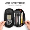 Kids Pencil Pouch for Boys, Football Pencil Case with Fire Water Pattern Print, Big Capacity Black Pencil Box Stationery Bag with Zipper Portable Travel Storage Box Desk Pen Bag for Teens Adults view 2