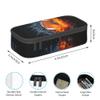 Kids Pencil Pouch for Boys, Football Pencil Case with Fire Water Pattern Print, Big Capacity Black Pencil Box Stationery Bag with Zipper Portable Travel Storage Box Desk Pen Bag for Teens Adults view 3