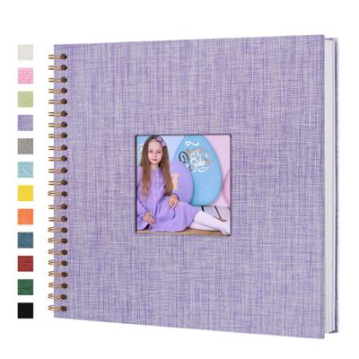 Yopih Linen Covered Scrapbook Photo Album, 12x12 Inches with Hardcover Kraft White Pages - Ideal for Travel, Wedding, Guest Book, Christmas, Baby Shower (40 Sheets/80 Pages)
