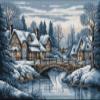 NineTribe Basics Winter Snow Church Cross Stitch Kits for Beginners Pattern Stamped Cross-Stitch Supplies Needlework DIY 11CT 3 Strands Cotton Thread Printed DIY Needlepoint Kits 5045cm (CX98) view 1