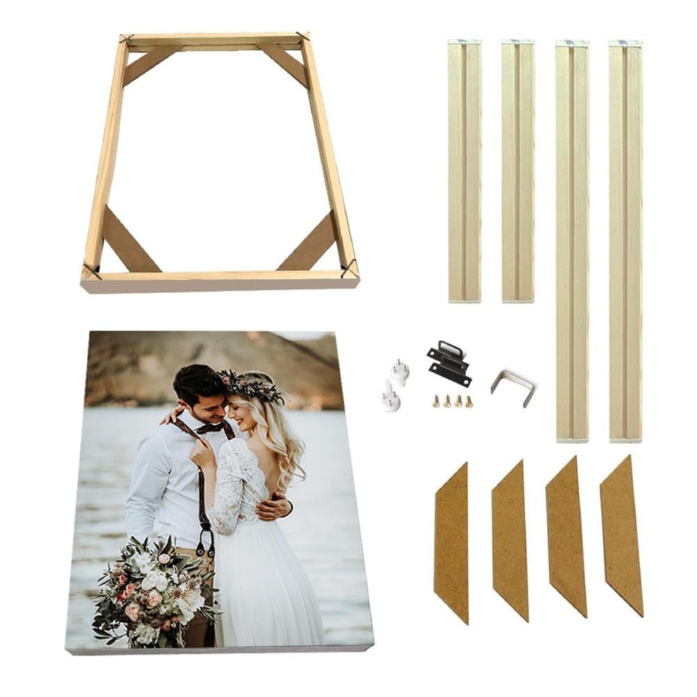 DIY Solid Wood Canvas Frame Kit for Oil Painting & Wrapped Canvas Wall Art Canvas Stretcher Bars Wooden Art Frames for Paintings & Canvases Framed Picture Canvas Artwork Accessories - 10x12 inches