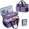 BAFASO Large Sewing Organizer Bag with an Individual Pouch and Detachable Dividers, 2 Layers Sewing Storage Bag for Sewing Supplies(Bag Only), Purple view 1