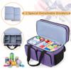 BAFASO Large Sewing Organizer Bag with an Individual Pouch and Detachable Dividers, 2 Layers Sewing Storage Bag for Sewing Supplies(Bag Only), Purple view 3