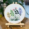Meecaa Lavender Flower Embroidery Kit Starter Set, Hand Embroidery Set,Pattern Printed Cross Stitch Set for Beginner Adults, with Embroidery Hoop and Instructions (Lavender) view 1