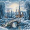 NineTribe Basics Snowy Church Cross Stitch Kits for Beginners Pattern Stamped Cross-Stitch Supplies Needlework DIY 11CT 3 Strands Cotton Thread Printed DIY Needlepoint Kits 5045cm (CX85) view 1