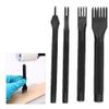 4 Piece Prong Pching Tool Set, Prong Chisel Set, Black Electroplated Leather Craft Chisels for Leather Craft plies(1/2/4/6Tines)(3Meterm) view 2