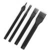 4 Piece Prong Pching Tool Set, Prong Chisel Set, Black Electroplated Leather Craft Chisels for Leather Craft plies(1/2/4/6Tines)(3Meterm) view 4