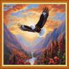 Foxhool Beginners Cross Stitch Kits Stamped Full Range of Embroidery Kits for Adults DIY Cross Stitches kit Embroidery Patterns for Needlepoint kit-Eagle Mountain River 16x20 inch view 1