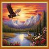 Foxhool Beginners Cross Stitch Kits Stamped Full Range of Embroidery Kits for Adults DIY Cross Stitches kit Embroidery Patterns for Needlepoint kit-Eagles Cleaved the Sky 16x20 inch view 1