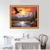 Foxhool Beginners Cross Stitch Kits Stamped Full Range of Embroidery Kits for Adults DIY Cross Stitches kit Embroidery Patterns for Needlepoint kit-Eagles Cleaved the Sky 16x20 inch view 2