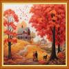 Foxhool Beginners Cross Stitch Kits Stamped Full Range of Embroidery Kits for Adults DIY Cross Stitches kit Embroidery Patterns for Needlepoint kit-Romantic Autumn 16x20 inch view 1