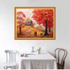 Foxhool Beginners Cross Stitch Kits Stamped Full Range of Embroidery Kits for Adults DIY Cross Stitches kit Embroidery Patterns for Needlepoint kit-Romantic Autumn 16x20 inch view 2