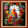 Foxhool Beginners Cross Stitch Kits Stamped Full Range of Embroidery Kits for Adults DIY Cross Stitches kit Embroidery Patterns for Needlepoint kit-Wreath Parrot 16x20 inch view 1