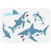 FINGERINSPIRE Shark Painting Stencil 8.3x11.7" PET Shark Spraying Big Stencil Sea Creatures Drawing Stencil Sea Animal Stencil Summer Ocean Theme Wall Huge Template for Wood Tile Paper Floor Wall view 1