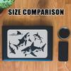 FINGERINSPIRE Shark Painting Stencil 8.3x11.7" PET Shark Spraying Big Stencil Sea Creatures Drawing Stencil Sea Animal Stencil Summer Ocean Theme Wall Huge Template for Wood Tile Paper Floor Wall view 3