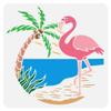 FINGERINSPIRE Flamingo Painting Stencil 11.8x11.8 inch Large Palm Tree Template Plastic PET Material Animal Theme for DIY Handwork view 1