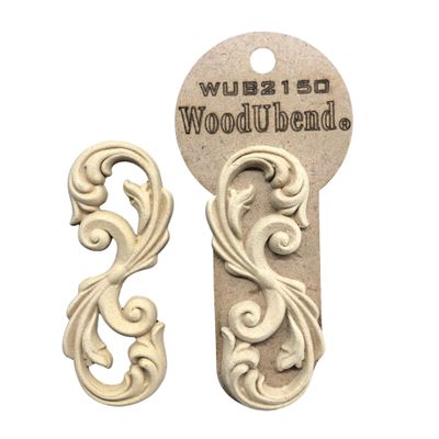 Woodubend WUB2150 Set of Cojoined Scrolls 93.5cm Wood Appliques - Heat Bendable & Flexible Onlays - DIY Craft, Furniture & Home Decor - Easy to Apply & Paint - Versatile + Reusable