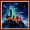 Foxhool Beginners Cross Stitch Kits Stamped Full Range of Embroidery Kits for Adults DIY Cross Stitches kit Embroidery Patterns for Needlepoint kit-Magic Castle 18x18 inch view 1