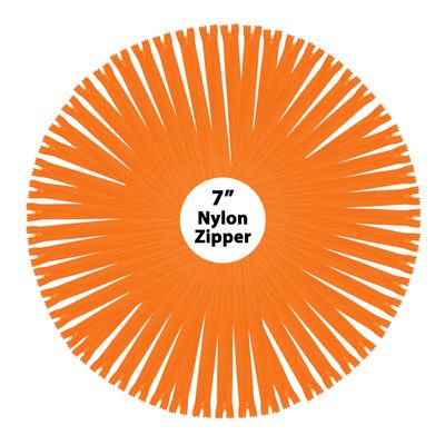 Mandala Crafts 100 PCs Orange Nylon Zippers for Sewing 7 Inch - Zippers Replacement Sewing Supplies in Bulk for Tailor, Clothing Repair, and DIY Projects