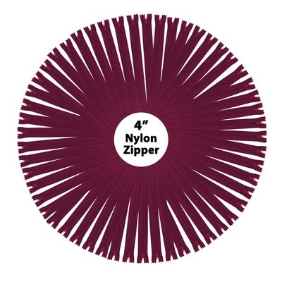 Mandala Crafts 100 PCs Maroon Nylon Zippers for Sewing 4 Inch - Zippers Replacement Sewing Supplies in Bulk for Tailor, Clothing Repair, and DIY Projects
