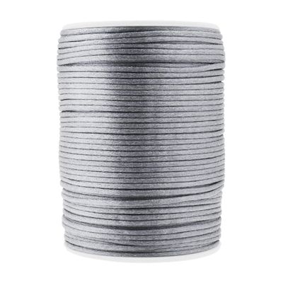 Mandala Crafts Nylon Satin Cord 2mm Rattail Cord Gray String - 100 Yds Nylon Chinese Knotting Cord Rat Tail Silk Cord for Bracelet Necklace Jewelry Making Macrame Trim