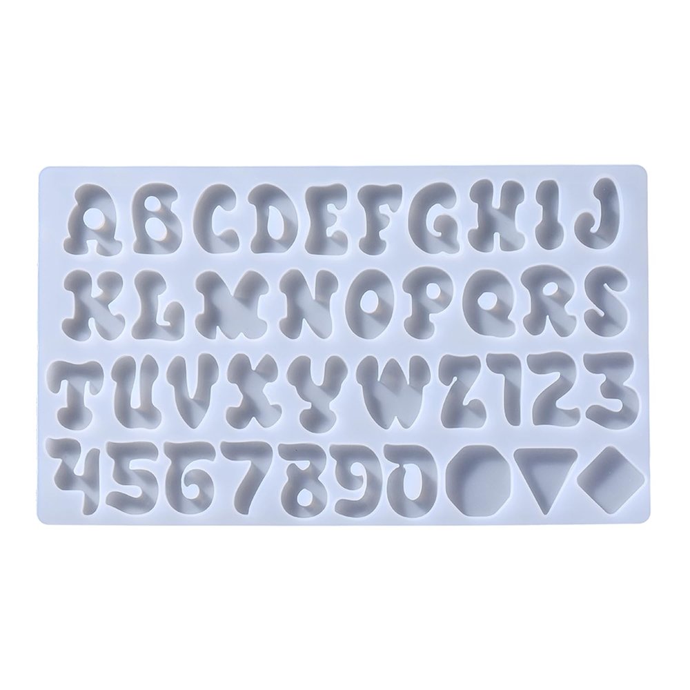 Silicone Alphabet Resin Molds, Number Alphabet Jewelry, Silicone Resin Molds, Silicone Letter Molds for Resin Casting, for DIY Craft Casting, Letter Jewelry Making. (Molds 1-no Hole)