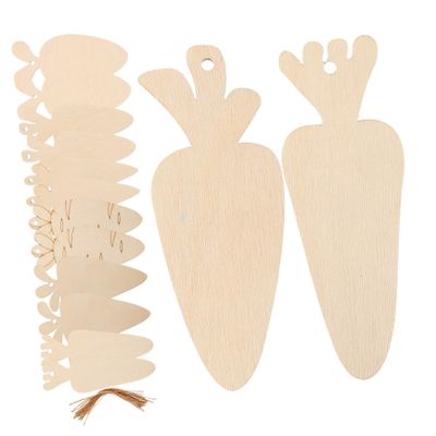 HOODANCOS 36pcs Unfinished Wood Carrot Cutouts for Easter Crafts Blank Slices for Indoor Decorations Easy to Paint and Personalize for Family and Boys and Girls Projects