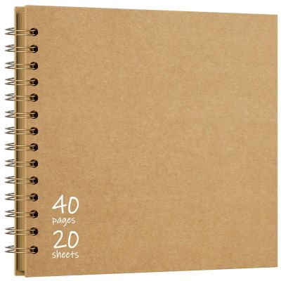 Vienrose DIY Scrapbook Album 8x8 Inch Hardcover Kraft Paper Scrap Book Photo Albums with 40 Blank Pages for Wedding Baby Shower, Kraft Color