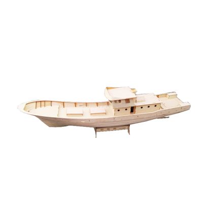 GeRRiT 1/30 Trawler Model Wooden Boat Model Kit DIY Hand-Assembled Frame Boat