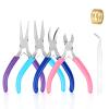 4 Pack Jewelry Making Pliers Tools Set, Jewelry Making Needle Nose Chain Nose Round Bent Pliers Wire Cutter for Bracelet Beading DIY Craft Jewelry Making Supplies view 1