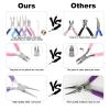 4 Pack Jewelry Making Pliers Tools Set, Jewelry Making Needle Nose Chain Nose Round Bent Pliers Wire Cutter for Bracelet Beading DIY Craft Jewelry Making Supplies view 4