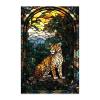 GUAIEUW Frameless Canvas Stained Glass Tiger Diamond Painting Kit DIY 5D Full Round Diamond HD Picture Diamond Dot Painting Art Craft Gift, Wall Decor Room Office Hangable 16x24 Inch view 1