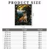 GUAIEUW Frameless Canvas Stained Glass Tiger Diamond Painting Kit DIY 5D Full Round Diamond HD Picture Diamond Dot Painting Art Craft Gift, Wall Decor Room Office Hangable 16x24 Inch view 2