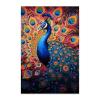 CUEAEAD Frameless Canvas Red Bright Peacock Diamond Painting Kit DIY 5D Full Round Diamond HD Picture Diamond Dot Painting Art Craft Gift, Wall Decor Office Hangable 12x16 Inch view 1