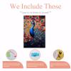 CUEAEAD Frameless Canvas Red Bright Peacock Diamond Painting Kit DIY 5D Full Round Diamond HD Picture Diamond Dot Painting Art Craft Gift, Wall Decor Office Hangable 12x16 Inch view 3