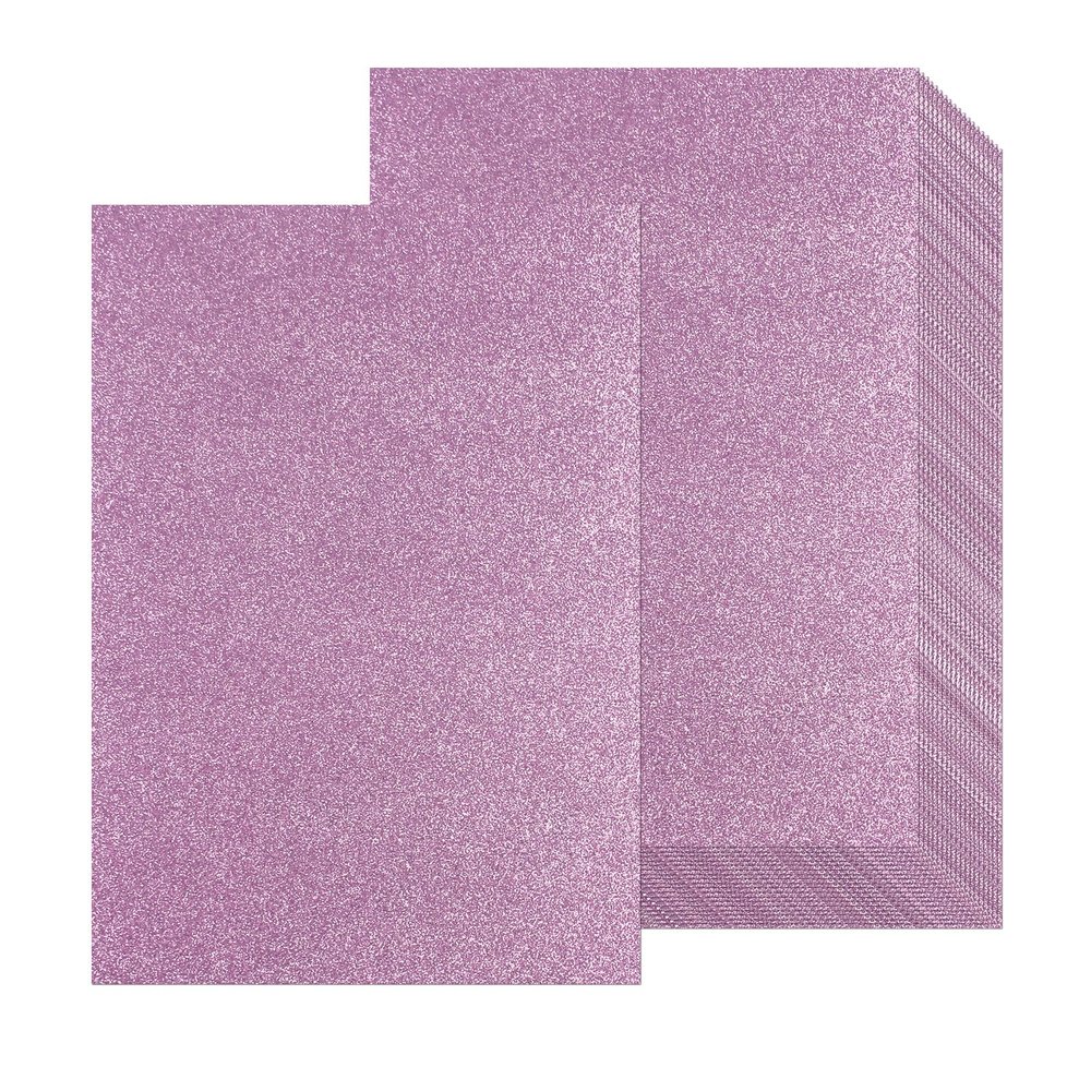 20 Sheets Pink Glitter Cardstock Paper, A4 Thick Glitter Craft Paper for Scrapbook DIY Art Project Greeting Cards Wedding Birthday Party Decoration 250GSM (Pink)