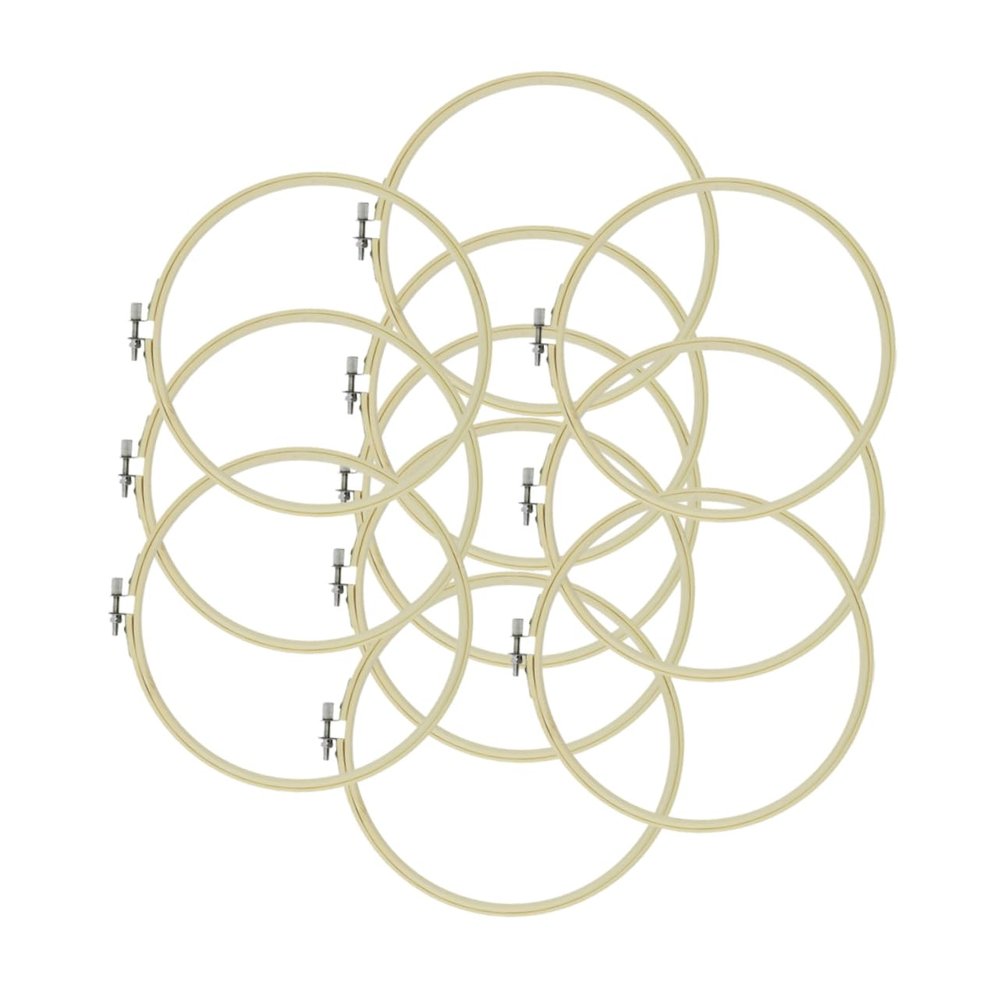 Tofficu 12pcs Adjustable DIY Embroidery Hoop Cross Stitch Frame for Crafting and Quilting for Beginners and DIY Enthusiasts