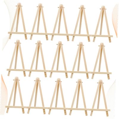 HOODANCOS 15pcs Display Easel Stand Floor Wooden Triangle Easel Drawing Portable Art for Artists Students Home