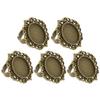 Queenbox 0.5x0.7in 5Pcs Adjustable Pattern Metal Ring Blank Base, Bezel Cabochon Frame Setting Tray for Jewelry Making, 01 view 1