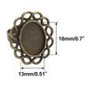 Queenbox 0.5x0.7in 5Pcs Adjustable Pattern Metal Ring Blank Base, Bezel Cabochon Frame Setting Tray for Jewelry Making, 01 view 3