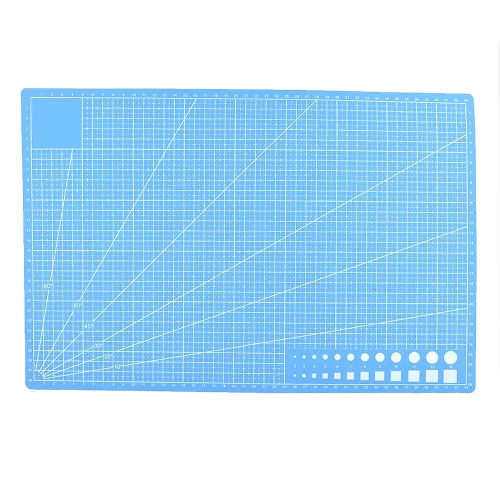 Self Healing Cutting Mat,Double Sided Durable Non Slip PVC Cutting Mat,A3 Grid Lines Art Craft Rotating Mat for Sewing Quilting Scrapbooking Art Crafts projects (Blue)