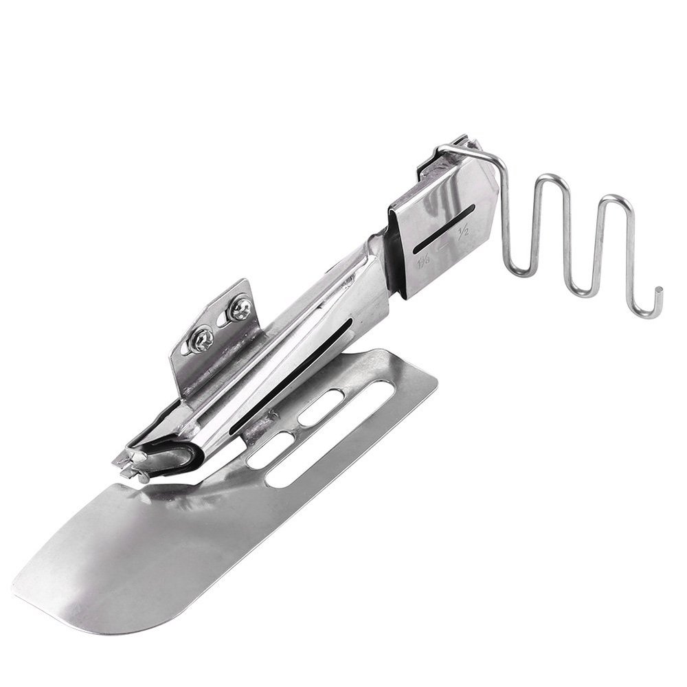Yctze 1pc Industrial Sewing Machine, Tape Folder Binding Attachment, Double Bias Folder for Cover Stitch, Single Fold Hem Foot, Suitable for, (Exit