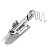Yctze 1pc Industrial Sewing Machine, Tape Folder Binding Attachment, Double Bias Folder for Cover Stitch, Single Fold Hem Foot, Suitable for, (Exit view 1